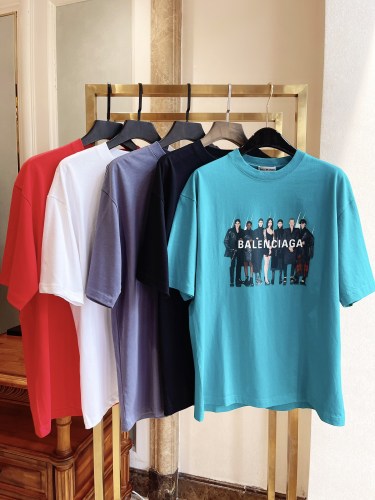 B*alenciaga Classic Full-range Portrait band printed T-shirt
