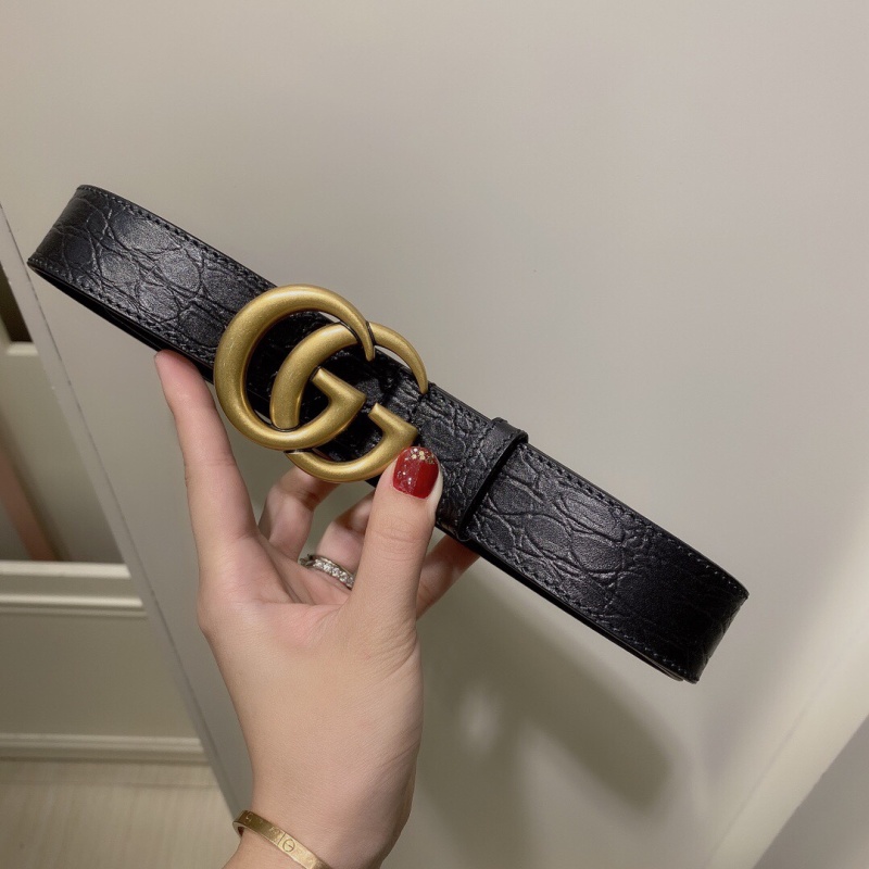 GUCCI Double G Bronze Buckle Classic Print