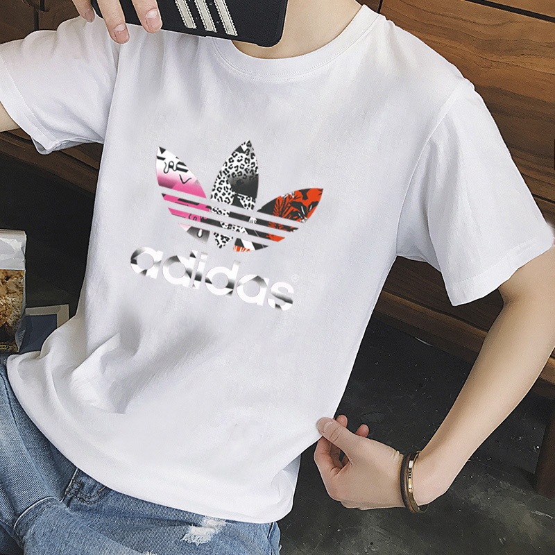 Adidas Summer Short Sleeve T-Shirts Sports Tops Tops Short Sleeves T-Shirts Cozy Tops Unisex Trend All-match T-Shirts Round Neck Pullovers Fashion All-match Tops