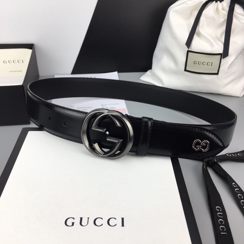 Gucci exquisite copper buckle, double-sided top layer cowhide belt