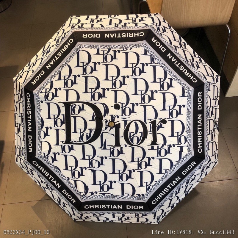 00143_ X34PJ00_ Dior Dior's new three fold automatic folding sunny umbrella is fashionable, the original single is OEM, and the quality and details are exquisite
