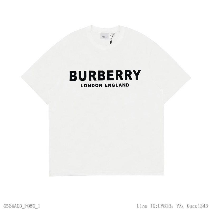 00007_ A00PQW0_ Burberry slogan letter short sleeve black white slxl