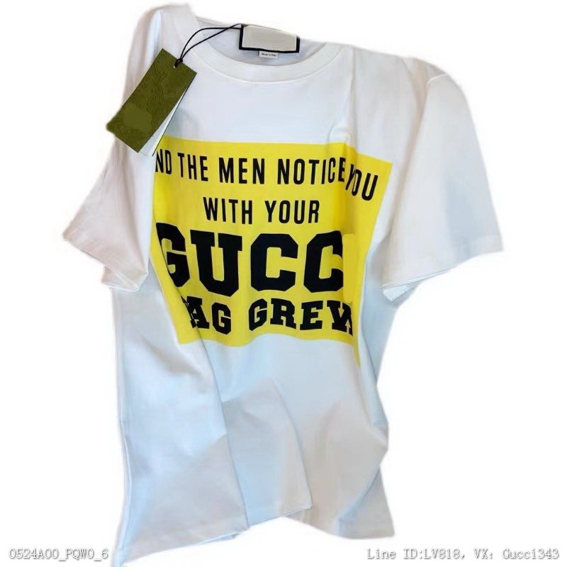 00185_ A00PQW0_ Gucci22ss early spring and summer new round neck letter print Short Sleeve T-Shirt Top Men's and women's smlxl