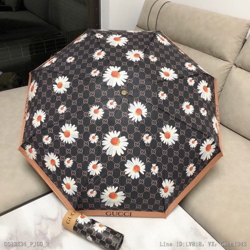 00039_ X34PJ00_ Gucci Gucci printed chrysanthemum half fold hand folding sunny umbrella with anti ultraviolet coating