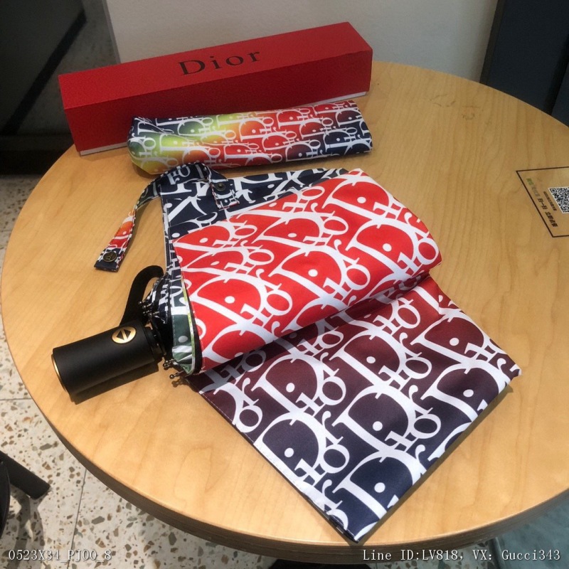 00146_ X34PJ00_ Dior Dior's new three fold automatic folding sunny umbrella is fashionable, the original single is OEM, and the quality and details are exquisite