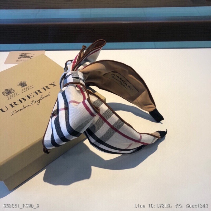 01017_ M1pqw0_ With packaging Burberry new hairband classic lattice heavy industry customized export order details