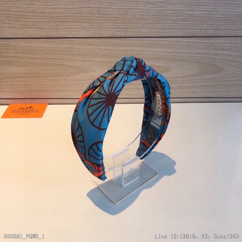 00034_ M1pqw0_ With packaging Hermes new chain hair hoop net red same imported silk fabric export order