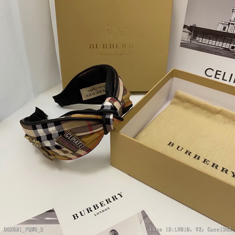 00546_ M1pqw0_ Equipped with counter packaging Burberry Burberry's latest popular badge hair band imported fabric texture material