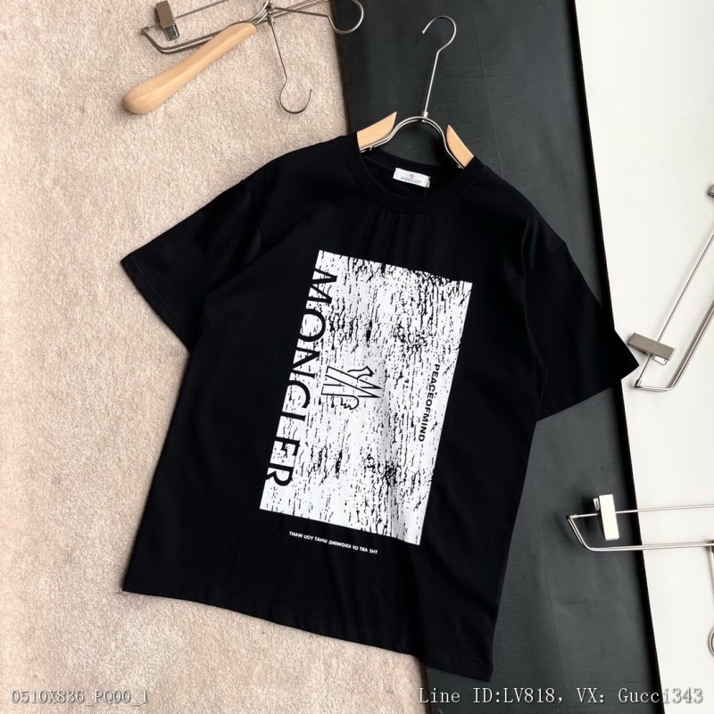 00083_ X836pq00_ Moncler mengkou 22ss spring and summer catwalk limited edition short sleeve T-shirt Italy direct flight top class imported 40 thread double yarn 20