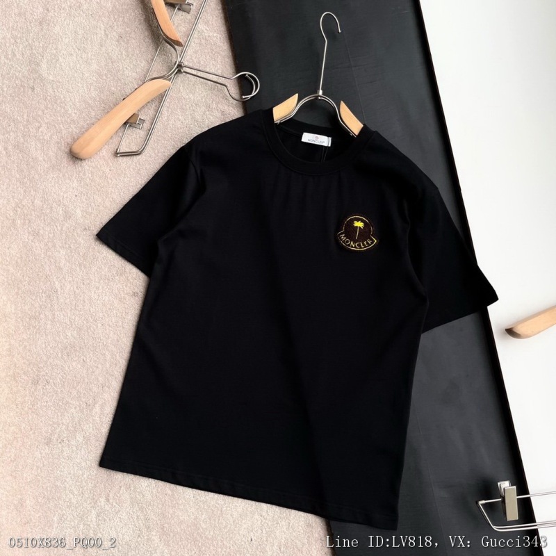 00078_ X836pq00_ Moncler mengkou 22ss spring and summer catwalk limited edition short sleeve T-shirt Italy direct flight top class imported 40 thread double yarn 20