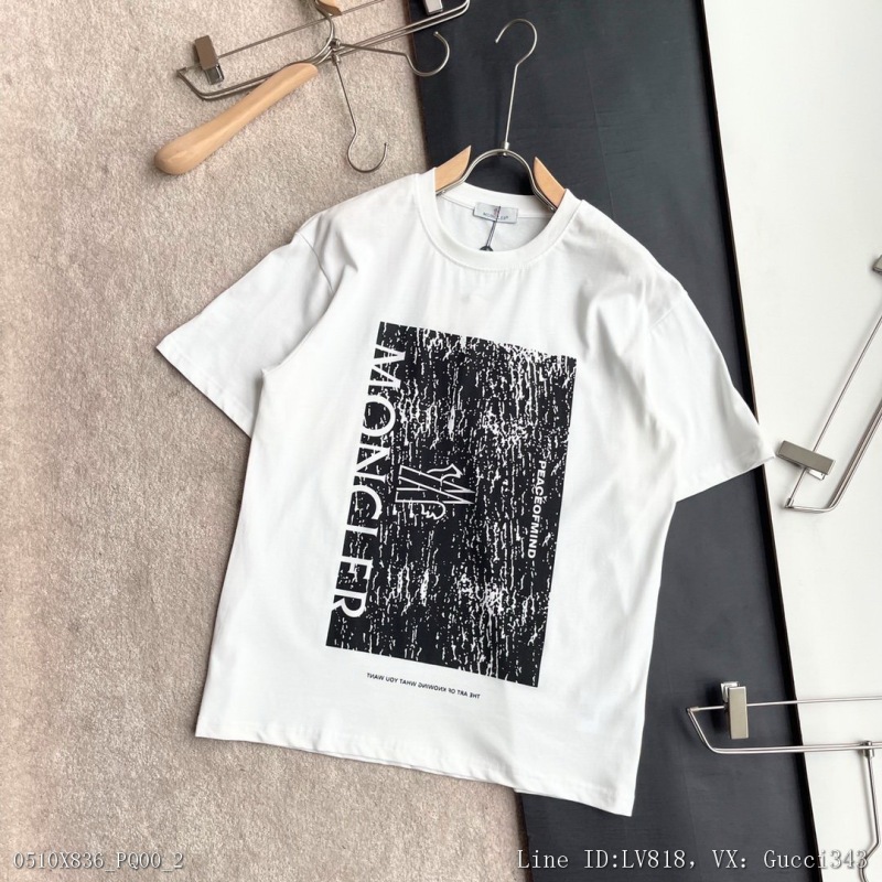 00083_ X836pq00_ Moncler mengkou 22ss spring and summer catwalk limited edition short sleeve T-shirt Italy direct flight top class imported 40 thread double yarn 20