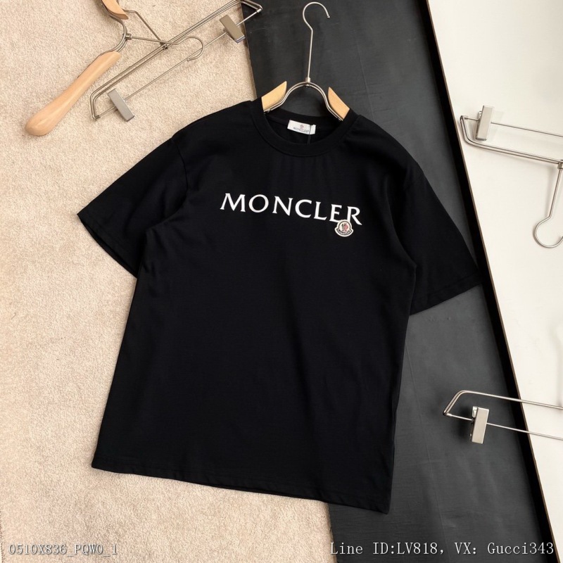 00069_ X836pqw0_ Moncler mengkou 22ss spring and summer catwalk limited edition short sleeve T-shirt Italy direct flight top class imported 40 thread double yarn 20