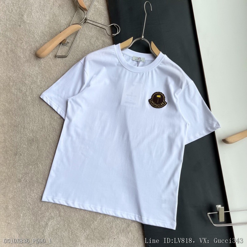 00078_ X836pq00_ Moncler mengkou 22ss spring and summer catwalk limited edition short sleeve T-shirt Italy direct flight top class imported 40 thread double yarn 20