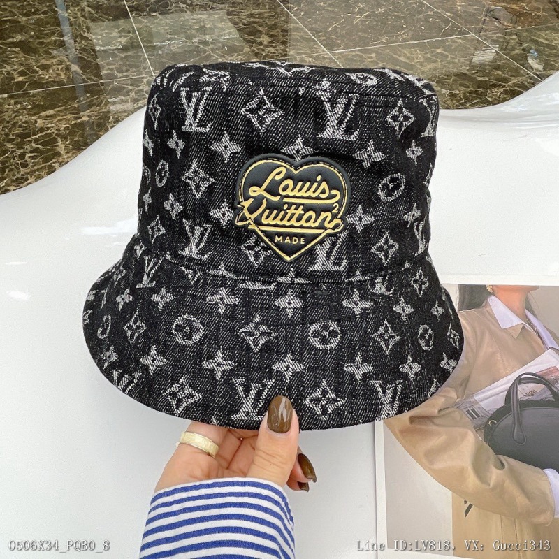 00102_ X34PQB0_ Autumn and winter LV Louis Vuitton official website benchmarking fisherman's hat latest arrival trendsetter matching essential novel fashion two-color 6
