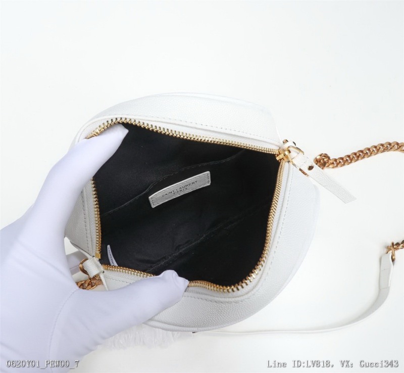 00142_ Y01PEW00_ The latest vinyle cute small round bag in the counter is made with imported high-quality caviar skin