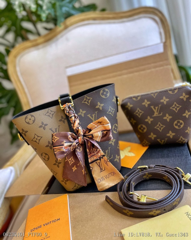 00761_ Q101PYF00_ Gift box packaging LV bucket bag Single Shoulder Messenger Bag this bag is really simple, the more you see it, the more you see it
