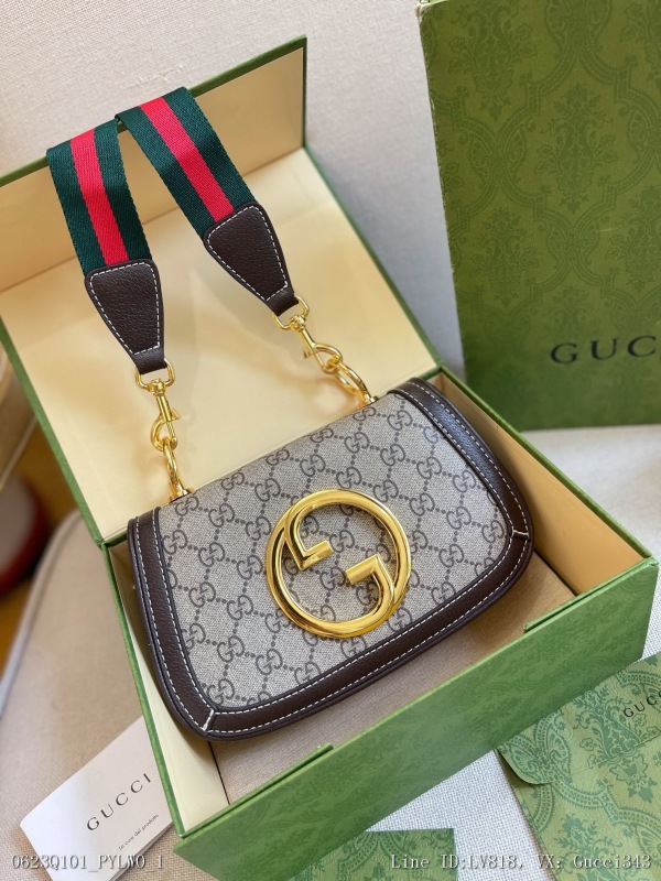 00819_ Q101PYLW0_ Folding gift box two straps gucci gucciblondie series round interlocking double g shoulder backpack G