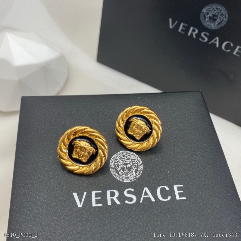 00103_ Y07pq00versace Versace beauty fan letter ear Medusa gold ear walk style Jingyuan