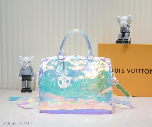 Transparent and colorful handbag