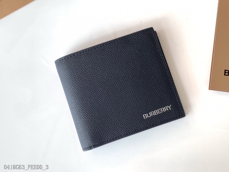 Burberry Wallet Facial Facial Double Folding Change [B Family] Original products ~~ Big face uses imported palm pattern with black calf leather, silver hot cashmere, counter quality, fine work shooting, 80146531 black, size 11cm*10cm*