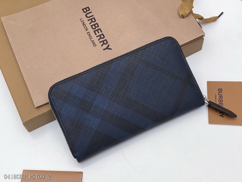 Burberry men's single -pull large wallet