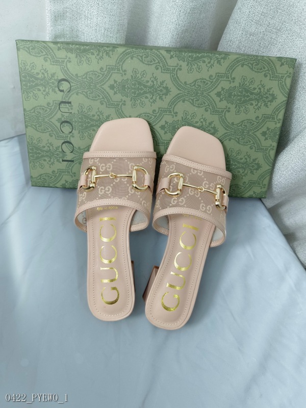 GUCCI Gulci 2023 new thick heel net yarn Double G horses tap sand slippers