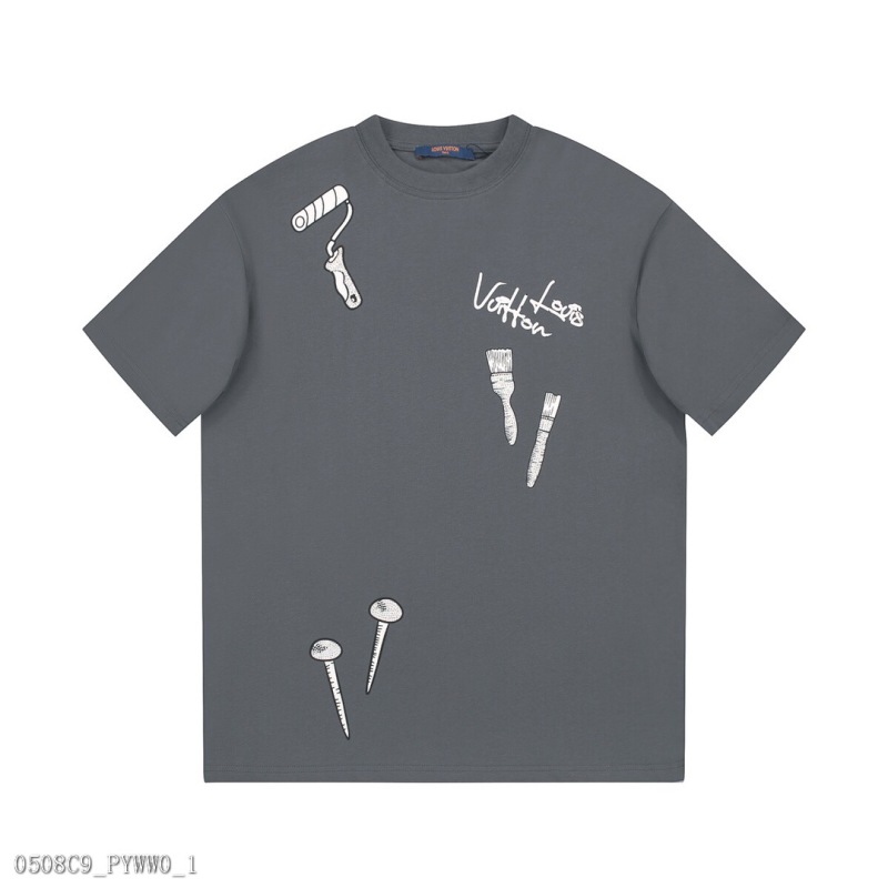 Louis Vuitton, 23SS summer new LV tool iron nail printing, hot drill short -sleeved T -shirt men and women