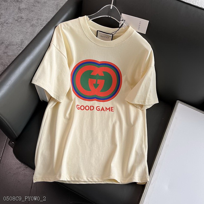 Gucci 2023SS new orange bipolar couple casual short -sleeved T -shirt