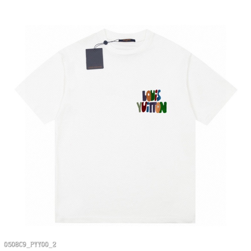 Louis Vuitton Limited Rainbow Embroidery LOGO Short -sleeved T -shirt