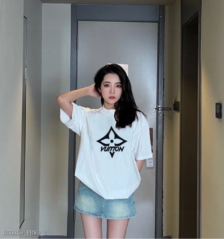 Louis Vuitton 2023 Spring and Summer Limited Test Cyda Black Printing LOGO short -sleeved T -shirt