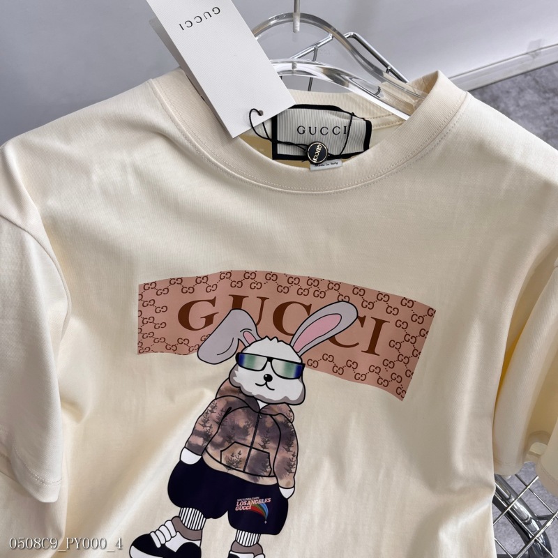 GUCCI 2023SS new pattern glasses glasses rabbit couple casual short -sleeved T -shirt