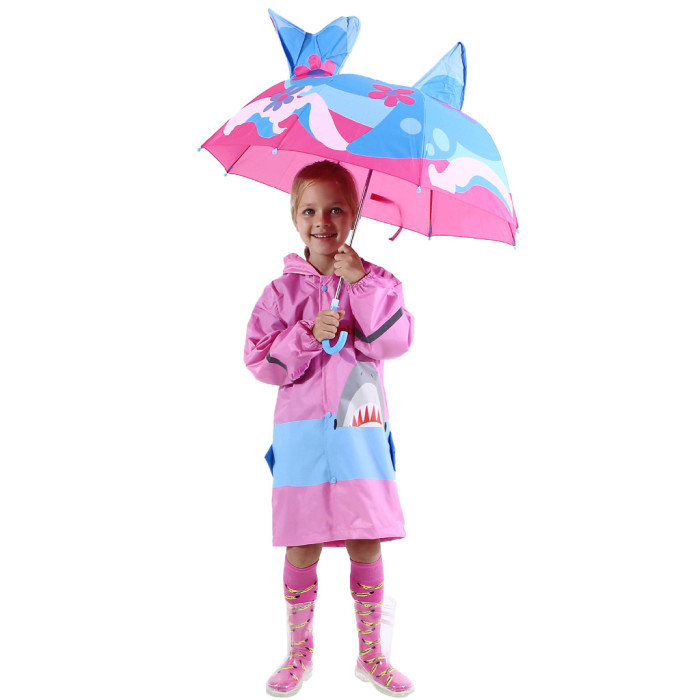 IXINU Baby Cover Parasol For Sun Rain Protection UV Rays 3D Cartoon Outdoor Umbrella Wind Resistant Folding Umbrella Rain Windproof