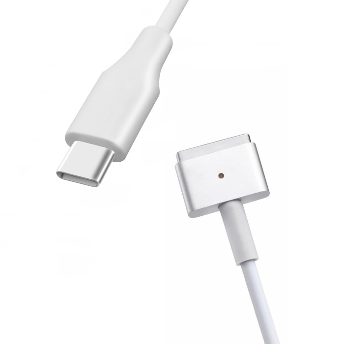 Aioum Type C USB C-磁気充電ケーブル 磁気ケーブルとMacBook Air Pro 60W T-Tip互換 PD to Magsafe2充電器充電ケーブル1.8m