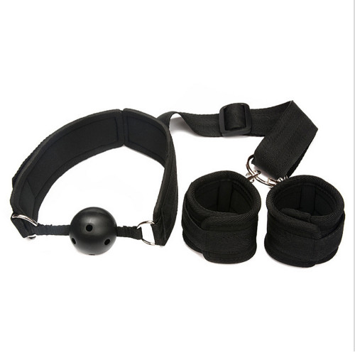 Adult Hand Cuffs Strap With Mouth Ball Kit