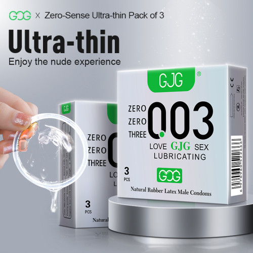 GJG Ultra-Thin Zero Distance Condoms 003 Series Silver 3PCS