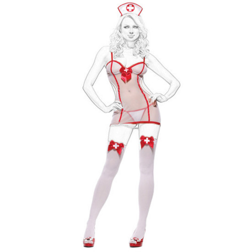 Temptation Mesh Sexy Nurse Uniform