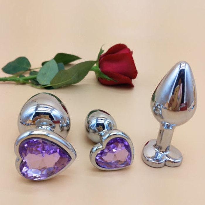 Heart-shaped metal vestibule anal plug