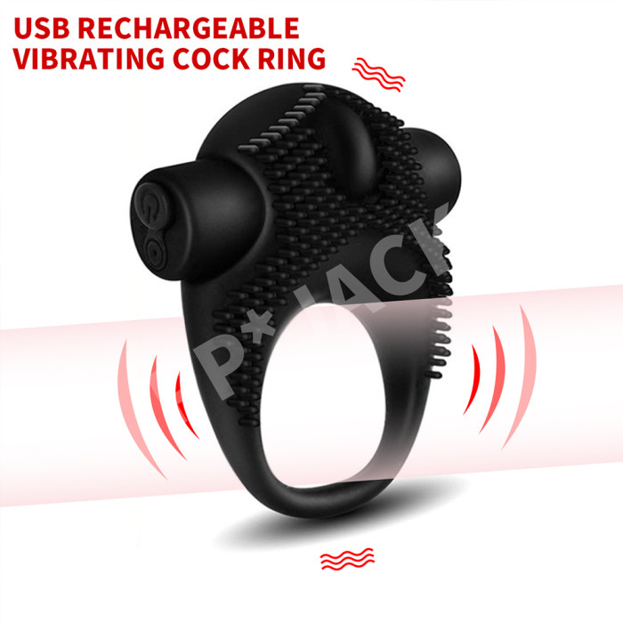Rechargeable Silicone Vibration Lock Ring