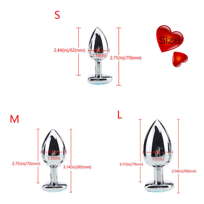 Heart-shaped metal vestibule anal plug