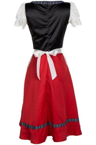 Oktoberfest Dirndl Damen Trachtenkleid mit Schürze Cosplay Kostüm Lang Version