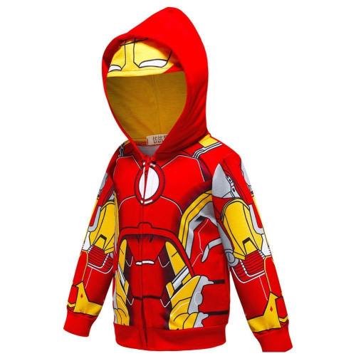 Avengers Iron Man Hoodie Jacke mit Reißverschluss Pullover mit Kaputze ür Kinder Jungen Mädchen