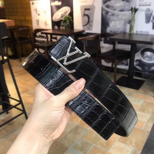 Super Perfect Quality LV Belts(100% Genuine Leather Steel Buckle)-3906