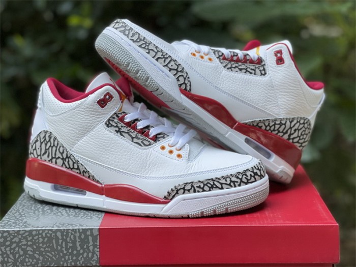 Authentic Air Jordan 3 Retro Cardinal Red