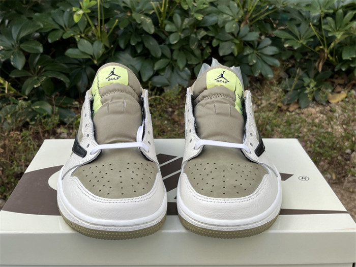 Authentic Travis Scott x Air Jordan 1 Low Golf “Olive”