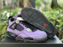 Authentic Travis Scott x Air Jordan 4 Retro Purple Custom GS