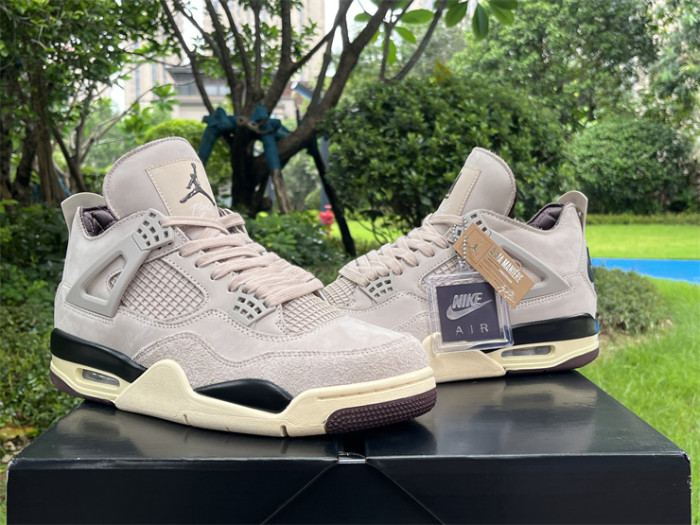Authentic  A Ma Maniere x Air Jordan 4 “Fossil Stone”