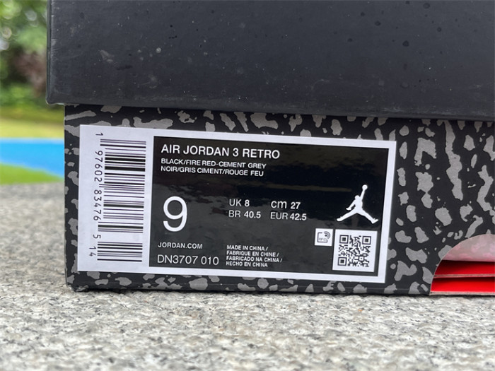 Authentic Air Jordan 3 “Black Cement”   2024