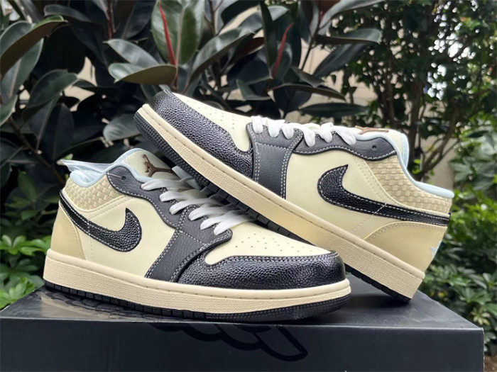 Authentic  Air Jordan 1 LOW SE “COCONUT MILK/BLACK”