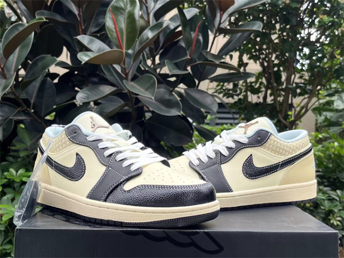 Authentic  Air Jordan 1 LOW SE “COCONUT MILK/BLACK”