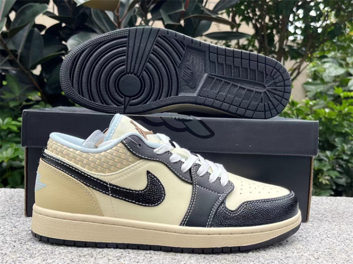Authentic  Air Jordan 1 LOW SE “COCONUT MILK/BLACK”